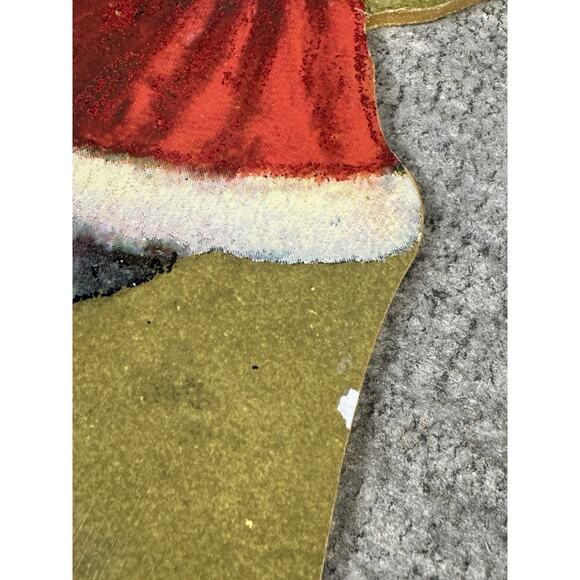 Wooden Christmas Signs Modeled After Antique Xmas Postcards Santa Lot Of 4- Read - Picture 2 of 10